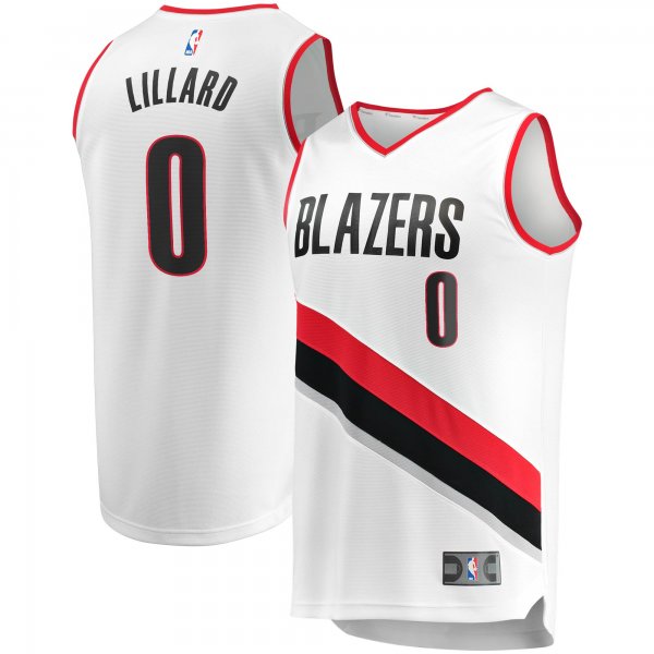 Men's Portland Trail Blazers Damian Lillard Fanatics White Fast Break Replica Jersey - Association Edition