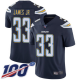 Los Angeles Chargers #33 Derwin James Jr Navy Blue Team Color Men's Stitched NFL 100th Season Vapor Limited Jersey