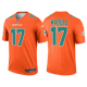 Men's Miami Dolphins #17 Jaylen Waddle Orange 2021 Limited NFL Jersey