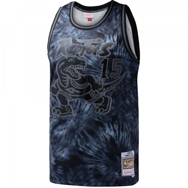 Men's Toronto Raptors Vince Carter Mitchell & Ness Black Hardwood Classics 1998/99 Tie-Dye Swingman Jersey