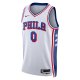 Unisex Philadelphia 76ers Tyrese Maxey Nike White Swingman Jersey - Association Edition