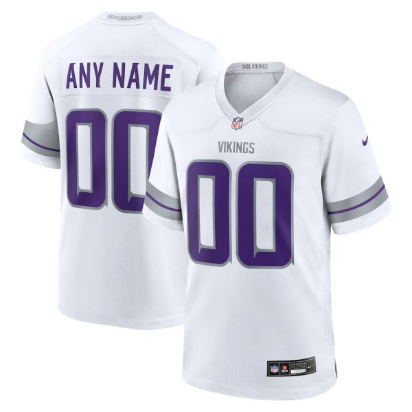 Men's Minnesota Vikings Nike White Alternate Custom Game Jersey