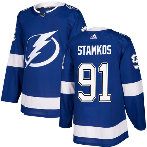 Adidas Tampa Bay Lightning #91 Steven Stamkos Blue Home Stitched Youth NHL Jersey