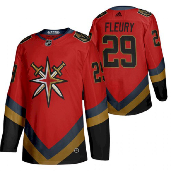 Men's Vegas Golden Knights Marc-andre Fleury Red 2021 Reverse Retro Jersey