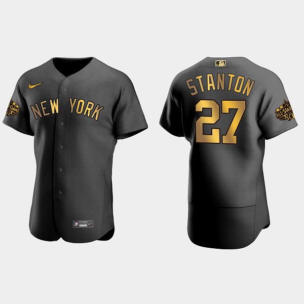 Men's New York Yankees #27 Giancarlo Stanton 2022 MLB All-Star Game Flex Base Jersey - Black