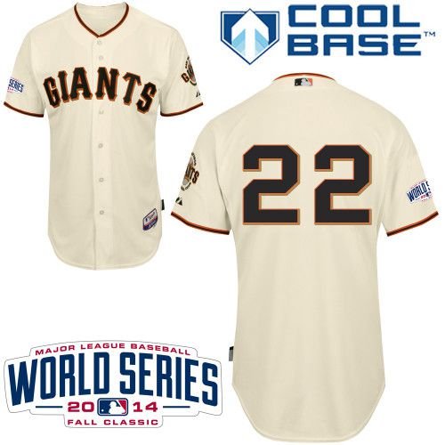 San Francisco Giants #22 Will Clark Cream Home Cool Base W/2014 World Series Patch Stitched MLB Jersey