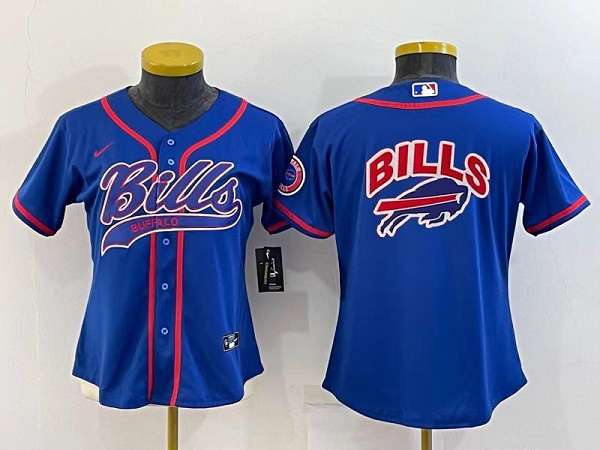 Women's Buffalo Bills Blank Royal Stitched Baseball Cool Base Jersey