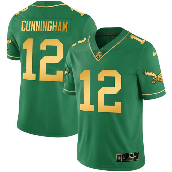 Men's Philadelphia Eagles #12 RANDALL CUNNINGHAM Nike Kelly Gold Jersey