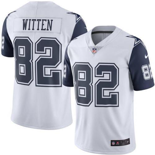 Men's Nike Dallas Cowboys #82 Jason Witten White Stitched NFL Limited New Color Rush Jersey