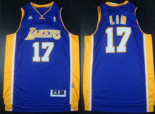 Men's Revolution 30 Los Angeles Lakers #17 Jeremy Lin Purple Road Stitched NBA Jersey