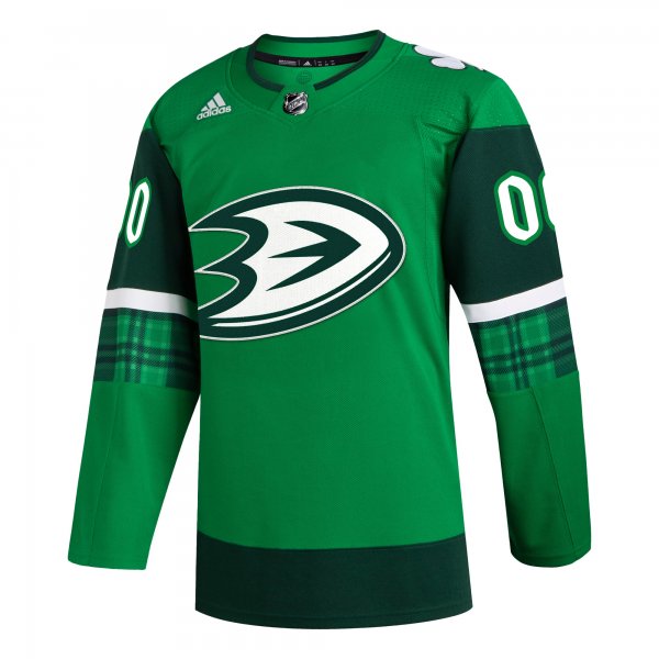 Men's Anaheim Ducks  adidas Kelly Green St. Patrick's Day Custom Jersey