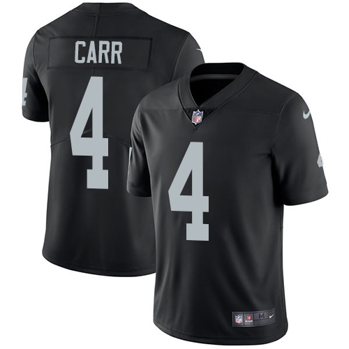 Nike Las Vegas Raiders #4 Derek Carr Black Team Color Men's Stitched NFL Vapor Untouchable Limited Jersey