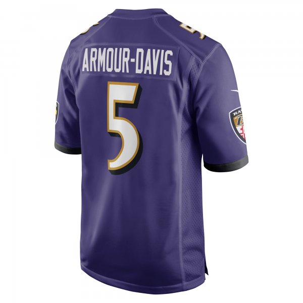 Men's Baltimore Ravens Jalyn Armour-Davis Nike Purple Game Player Jersey