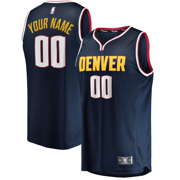 Youth Denver Nuggets Fanatics Navy Fast Break Custom Replica Jersey - Icon Edition