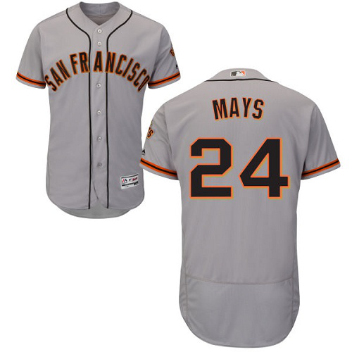 Men's San Francisco Giants #24 Willie Mays Grey Flexbase Collection Road Stitched MLB Jersey