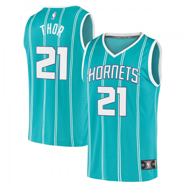 Youth Charlotte Hornets JT Thor Fanatics Teal 2021/22 Fast Break Replica Jersey - Icon Edition