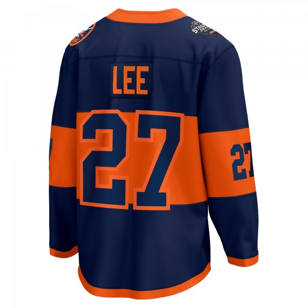 Men's New York Islanders Anders Lee Fanatics Navy 2024 NHL Stadium Series Breakaway Player Jersey