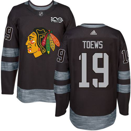 Chicago Blackhawks #19 Jonathan Toews Black 1917-2017 100th Anniversary Stitched NHL Jersey