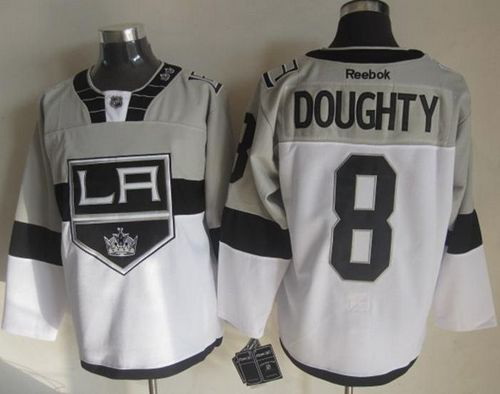 Los Angeles Kings #8 Drew Doughty White/Grey 2015 Stadium Series Stitched NHL Jersey