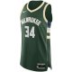 Men's Milwaukee Bucks Giannis Antetokounmpo Nike Hunter Green Jersey - Icon Edition