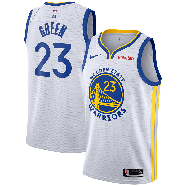 Men's Nike Golden State Warriors #23 Draymond Green White 2020/21 Swingman Badge Association Edition NBA Jersey