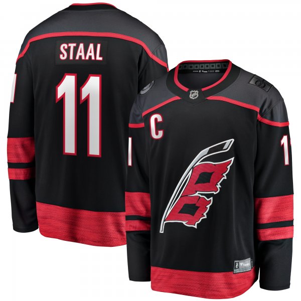 Men's Carolina Hurricanes Jordan Staal Fanatics Black Home Captain Patch Breakaway Player Jersey