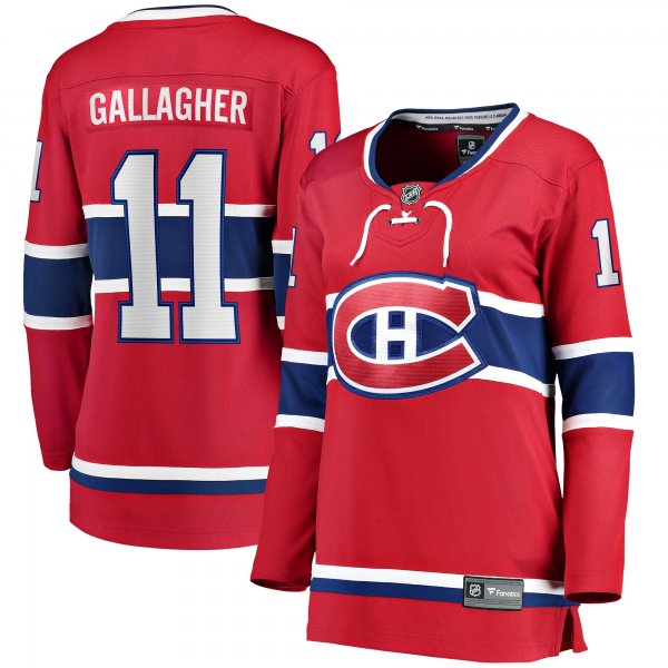 Women's Montreal Canadiens Brendan Gallagher Fanatics Red Home Breakaway Player Jersey