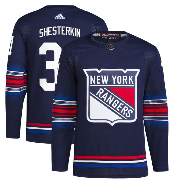 Men's New York Rangers #31 Igor Shesterkin adidas Navy Alternate Primegreen Player Jersey