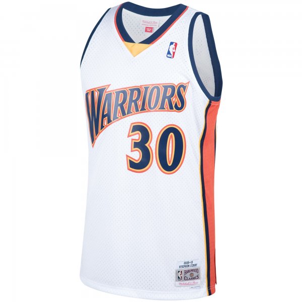 Men's Golden State Warriors Stephen Curry Mitchell & Ness White Hardwood Classics Swingman Jersey