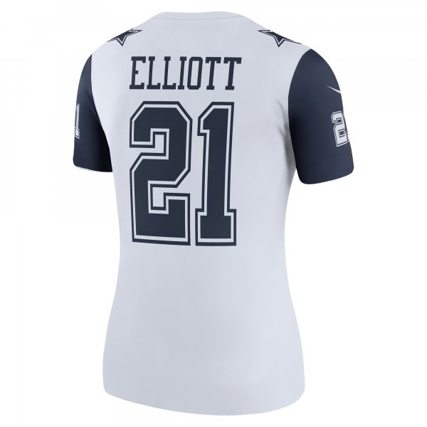 Women's Dallas Cowboys Ezekiel Elliott Nike White Color Rush Legend Player Jersey