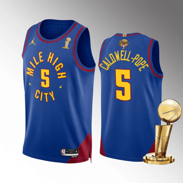 Men's Denver Nuggets Kentavious Caldwell-Pope 2023 NBA Finals Champions Blue #5 Statement Jersey