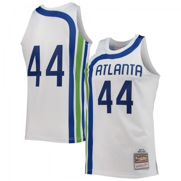 Men's Atlanta Hawks Pete Maravich Mitchell & Ness White 1970/71 Hardwood Classics Swingman Jersey