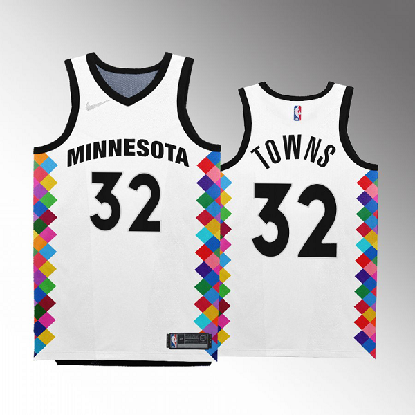 Minnesota Timberwolves Karl-Anthony Towns #32 White 2022-23 City Edition Jersey