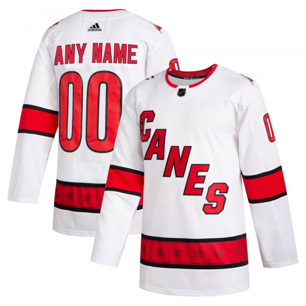 Men's Carolina Hurricanes adidas White 2020/21 Away Custom Jersey