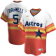 Men's NIKE Houston Astros #5 Jeff Bagwell Home Cooperstown Collection Player White MLB Jersey