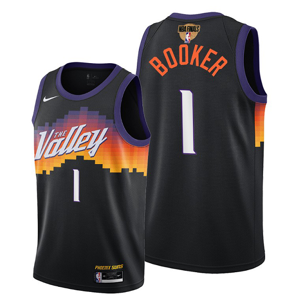 Devin Booker Phoenix Suns 2021 NBA Finals Bound #1 Jersey Black City Edition