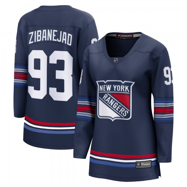 Women's New York Rangers #93 Mika Zibanejad Navy Alternate Premier Breakaway Player Jersey