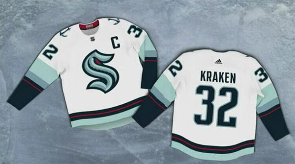 Men's Adidas Seattle Kraken White Away Jersey