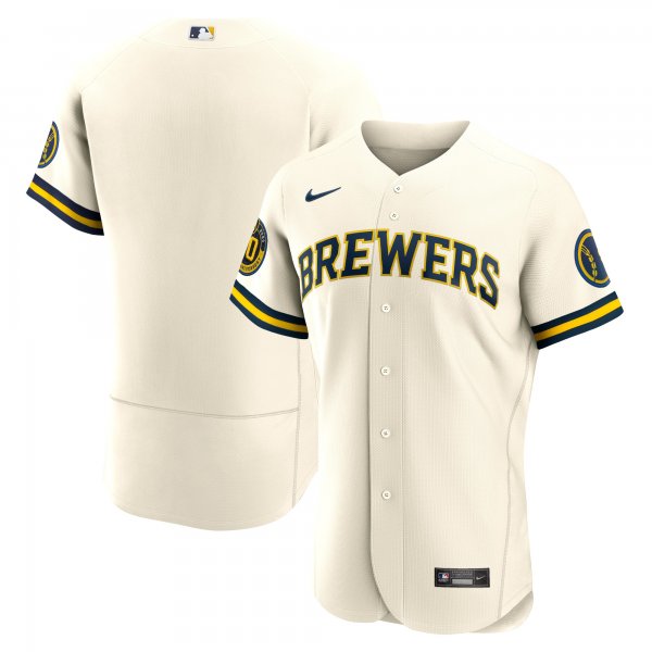 Men's Milwaukee Brewers Nike Cream Home Team Jersey