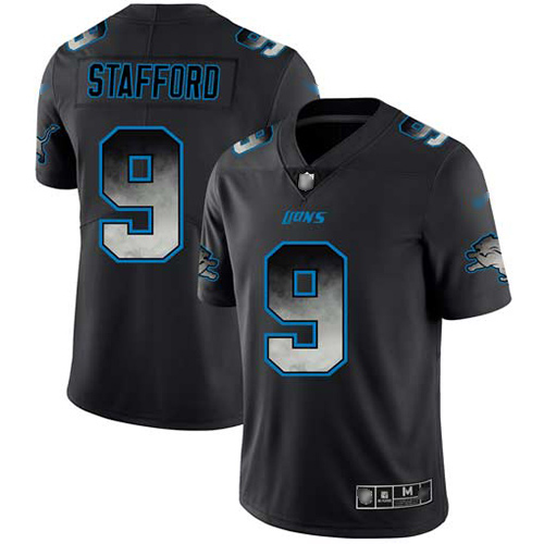 Detroit Lions #9 Matthew Stafford Black Men's Stitched NFL Vapor Untouchable Limited Smoke Fashion Jersey