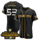 Men's Houston Astros #53 Cristian Javier 2023 Space City Champions Flex Base Black Golden Jersey