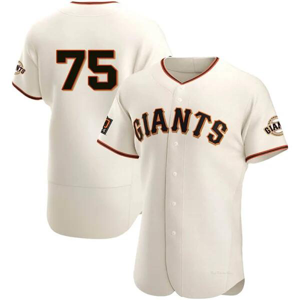 Men's San Francisco Giants #75 Camilo Doval Cream Home Flex Base Jersey