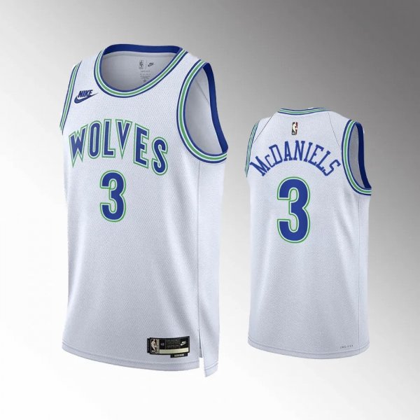 Men's Nike Minnesota Timberwolves #3 Jaden McDaniels 35th Anniversary 2023-24 Classic Edition Jersey - White