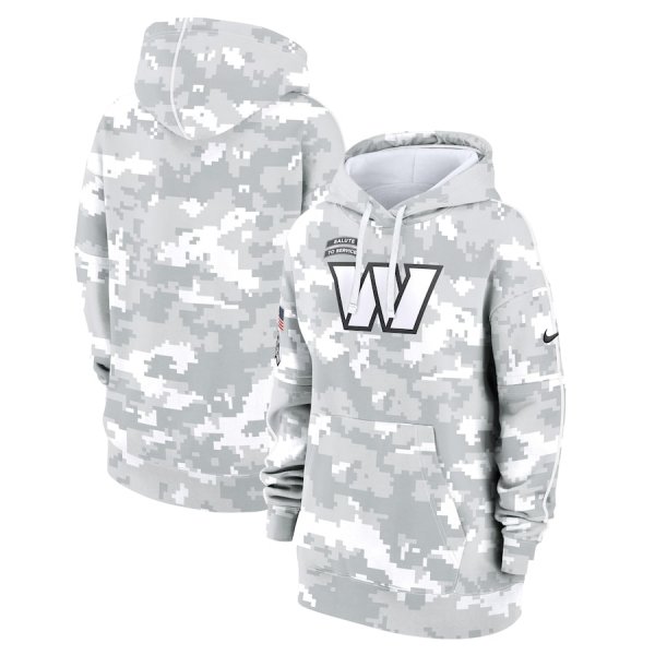 Women's Nike Arctic Camo Washington Commanders 2024 Salute To Service Club Fleece Pullover Hoodie