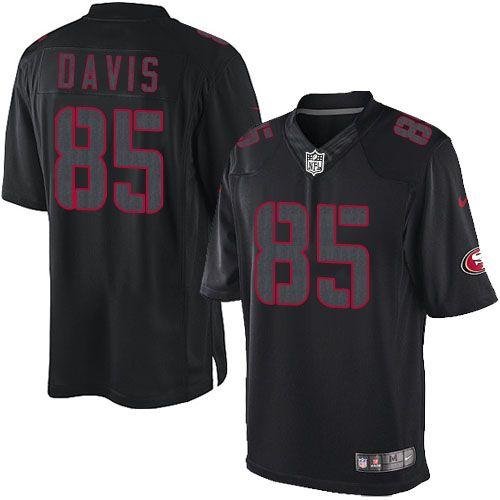 Nike San Francisco 49ers #85 Vernon Davis Black Men's Stitched NFL Impact Limited Jersey