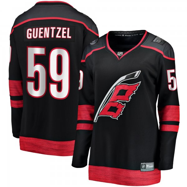 Women's Carolina Hurricanes Jake Guentzel Fanatics Black Home Breakaway Jersey