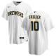 Men's Milwaukee Brewers #10 Sal Frelick Nike White Alternate Cool Base MLB Jersey