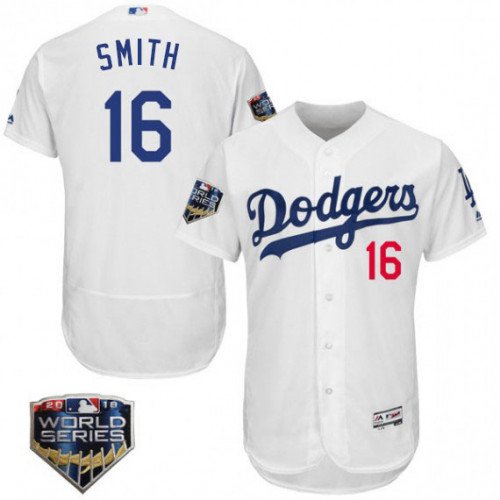 Men's Los Angeles Dodgers #16 Will Smith White Flex Base Stitched