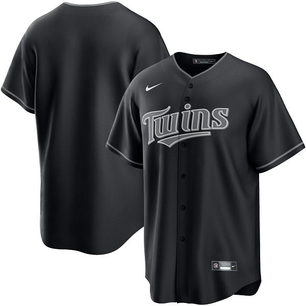 Men's Minnesota Twins Nike Black/White Official Cool Base Jersey