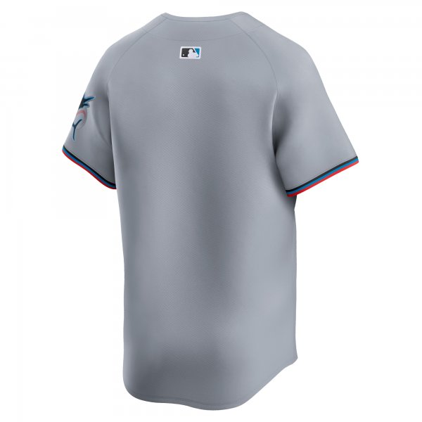 Men's Miami Marlins  Nike Gray Road Limited Jersey